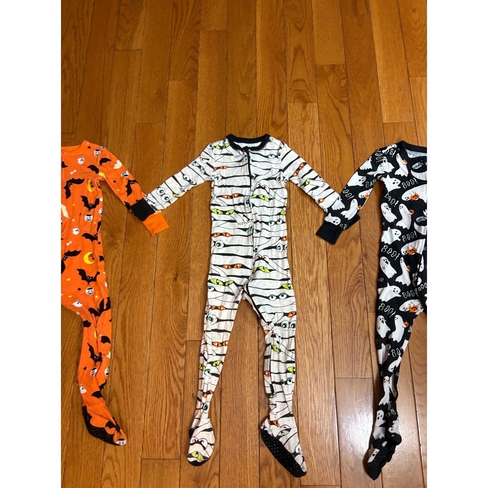Bundle 3 Old Navy Toddler 2T Halloween Footed Pajamas Set Bats Mummy Ghost 3PK